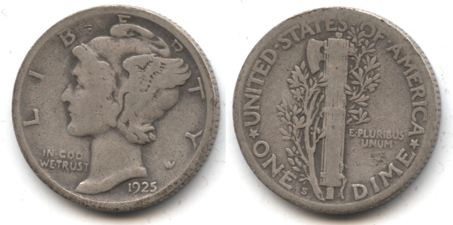 1925-S Mercury Dime VG-8