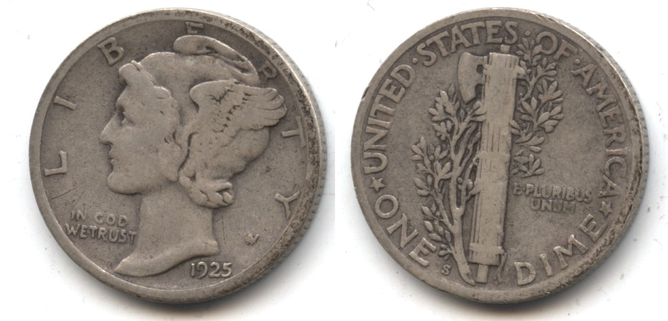 1925-S Mercury Dime VG-8 #a