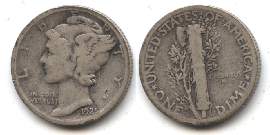 1925-S Mercury Dime VG-8 #d