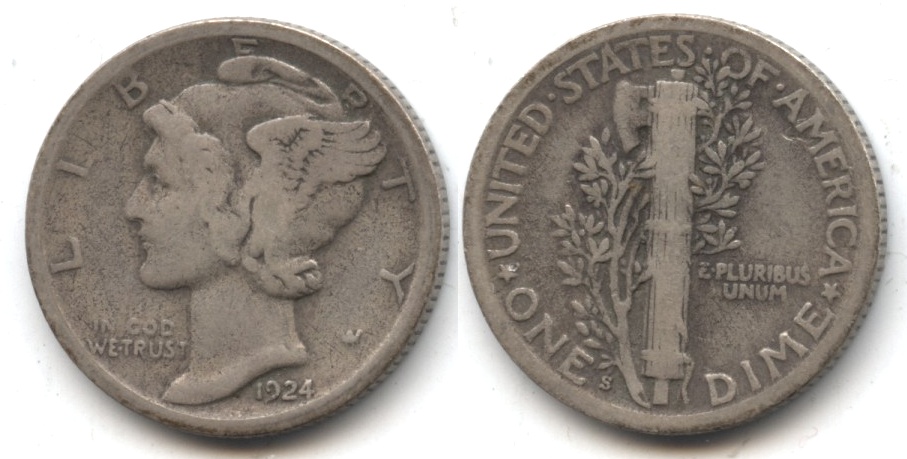 1925-S Mercury Dime VG-8 #e