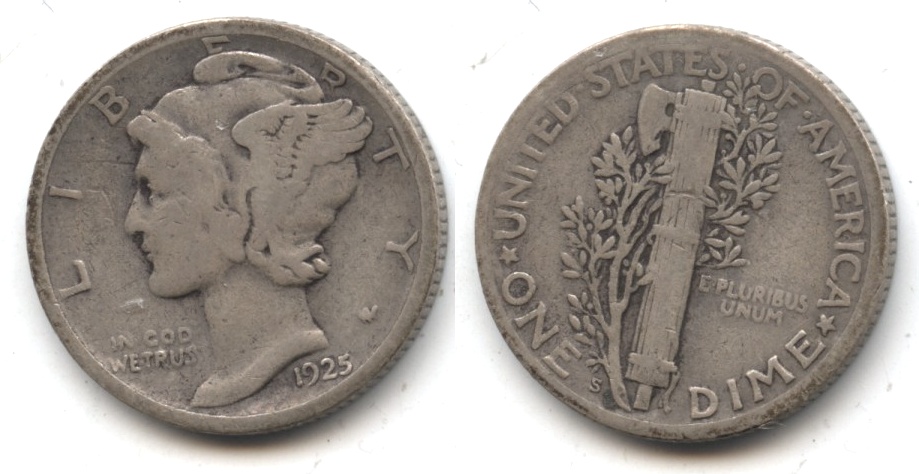 1925-S Mercury Dime VG-8 #f