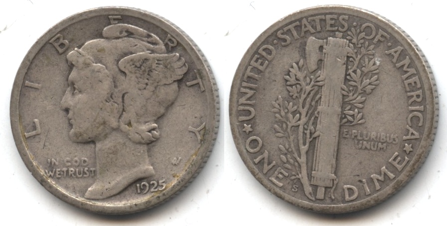 1925-S Mercury Dime VG-8 #g