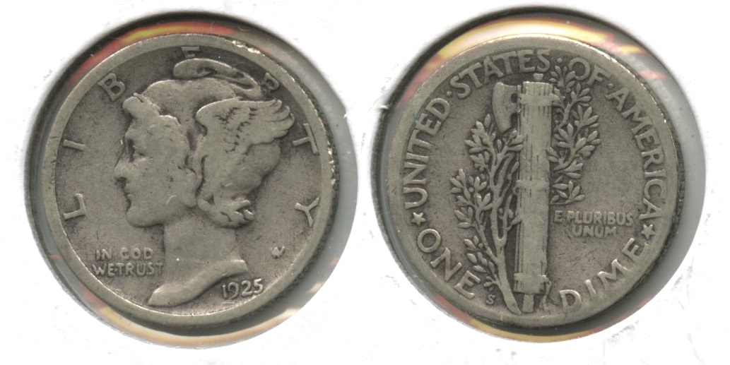 1925-S Mercury Dime VG-8 #l