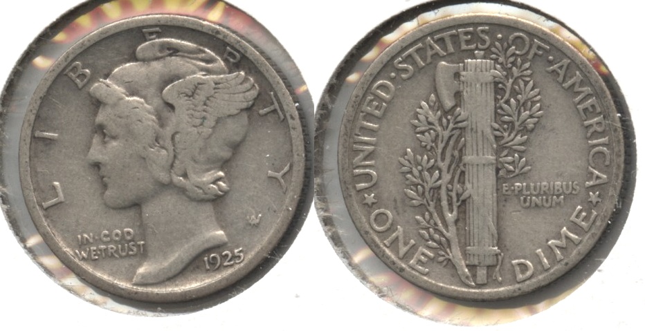 1925 Mercury Dime Fine-12 #d