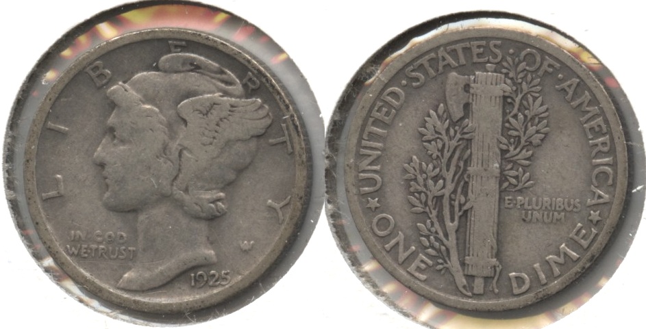 1925 Mercury Dime Fine-12 #e