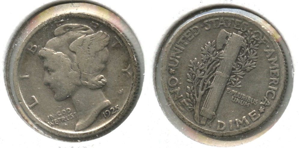 1925 Mercury Dime Fine-12 #l