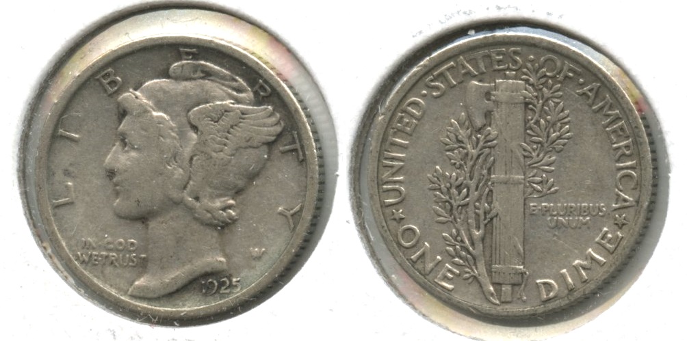 1925 Mercury Dime VF-20 #d