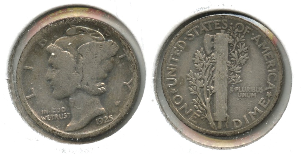 1925 Mercury Dime VG-8 #l