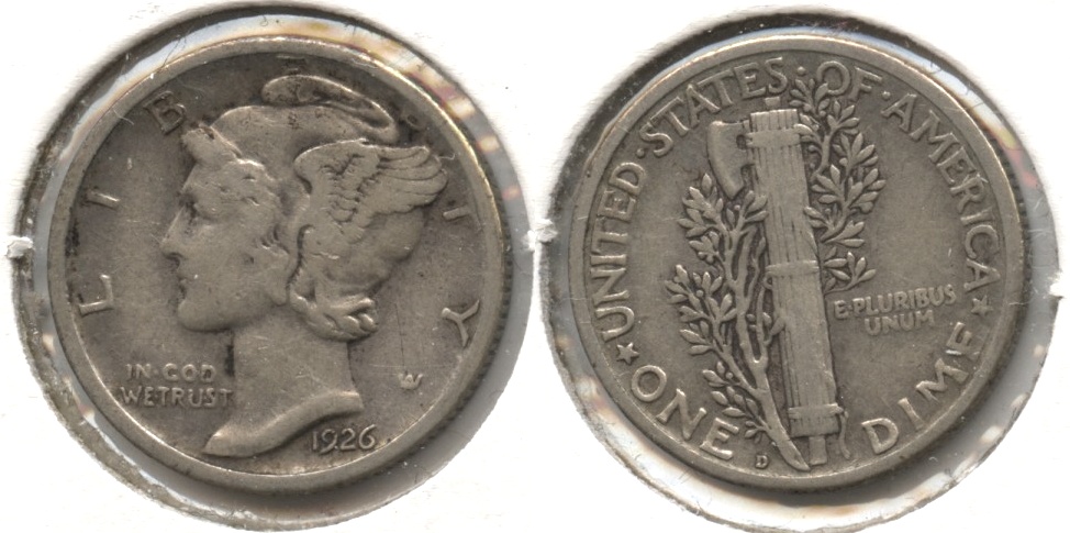 1926-D Mercury Dime Fine-15