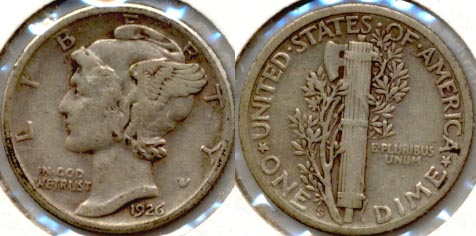 1926-S Mercury Dime Fine-12