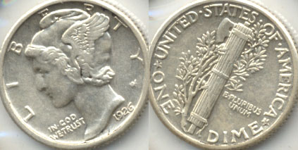 1926 Mercury Dime AU-50 b