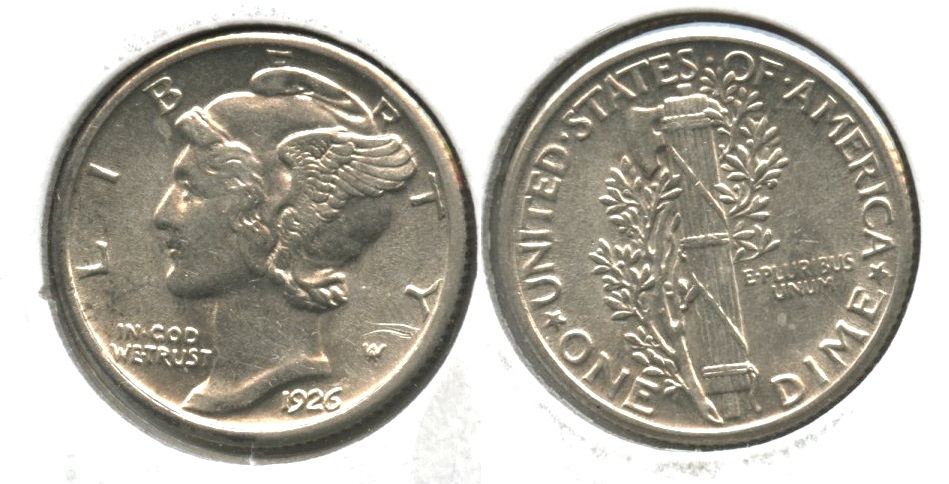 1926 Mercury Dime AU-55 Obverse Mark