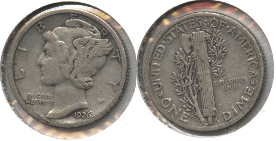 1926 Mercury Dime Fine-12 #d