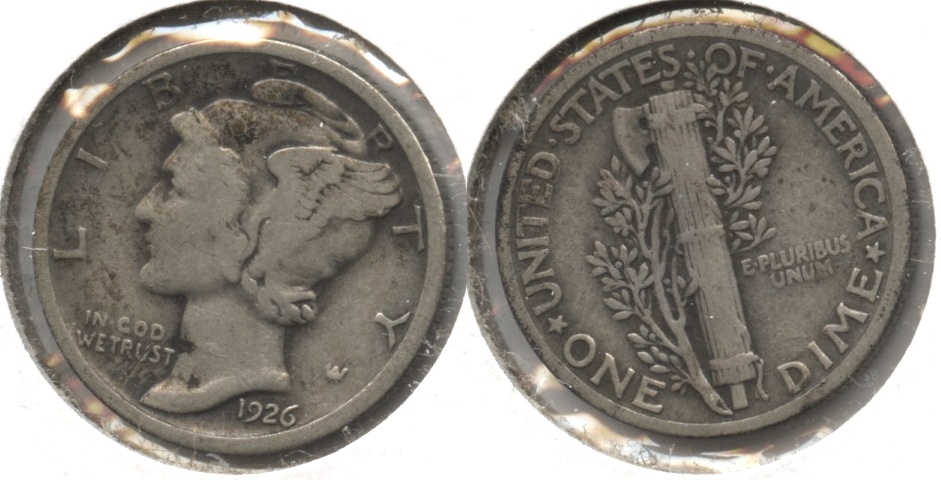 1926 Mercury Dime Fine-12 #f