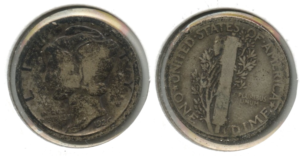 1926 Mercury Dime Good-4 #m Ugly Tone