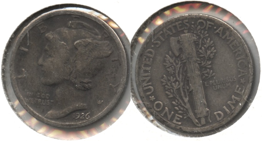 1926 Mercury Dime VG-8 Gray