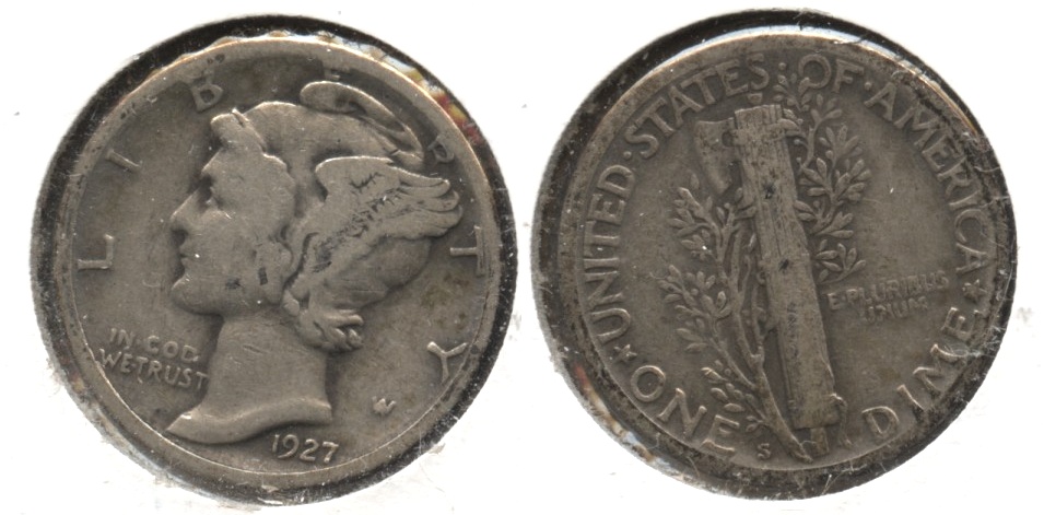 1927-S Mercury Dime Fine-12 #a