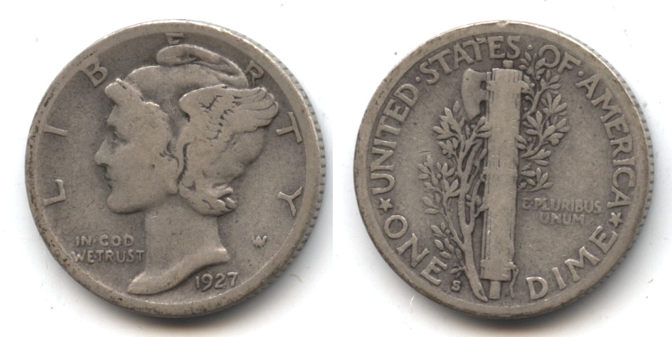 1927-S Mercury Dime VG-8 #a