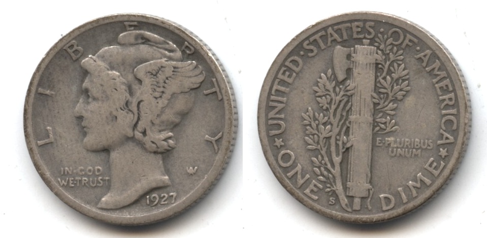 1927-S Mercury Dime VG-8 #e