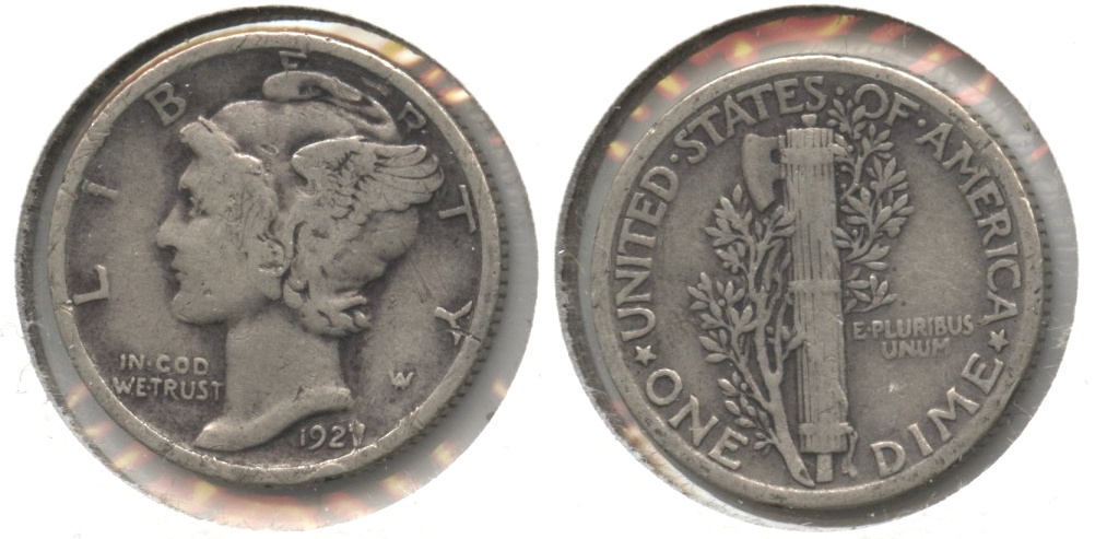 1927 Mercury Dime Fine-12