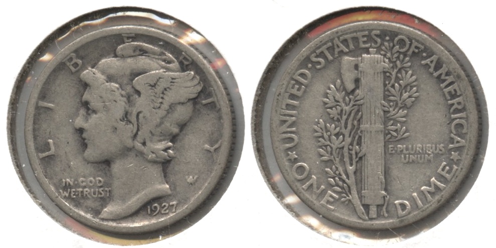 1927 Mercury Dime Fine-12 #k