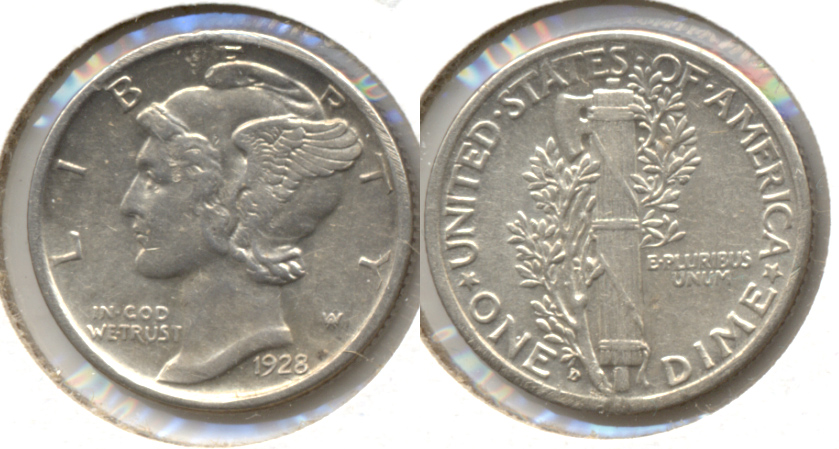 1928-D Mercury Dime AU-53