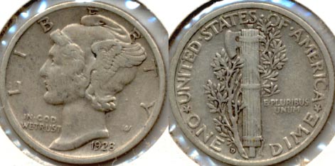 1928-D Mercury Dime VF-20