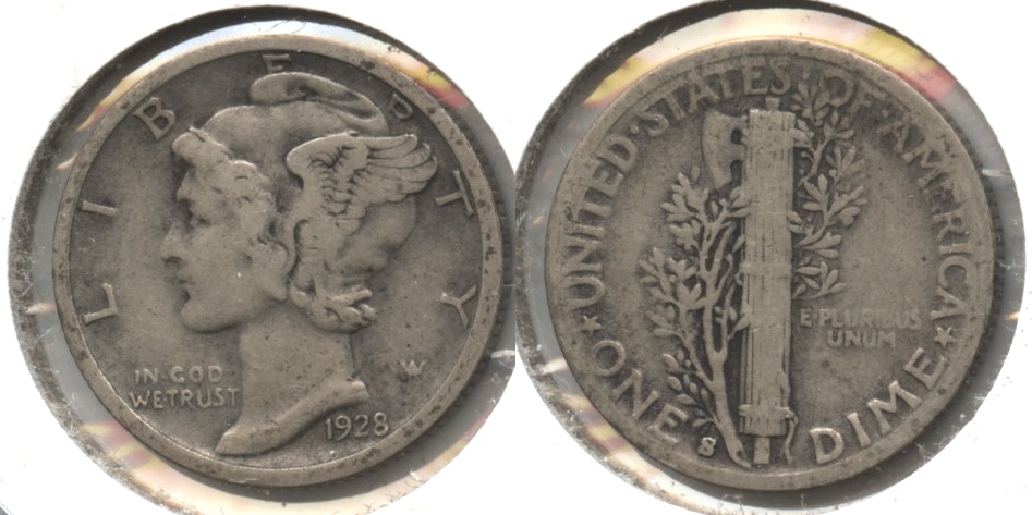 1928-S Mercury Dime Fine-12 #a