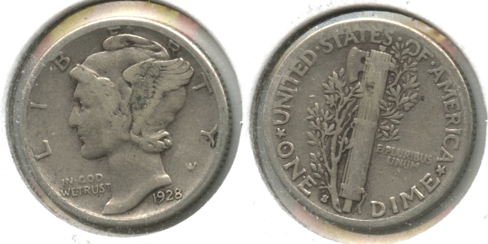 1928-S Mercury Dime Fine-12 #aa