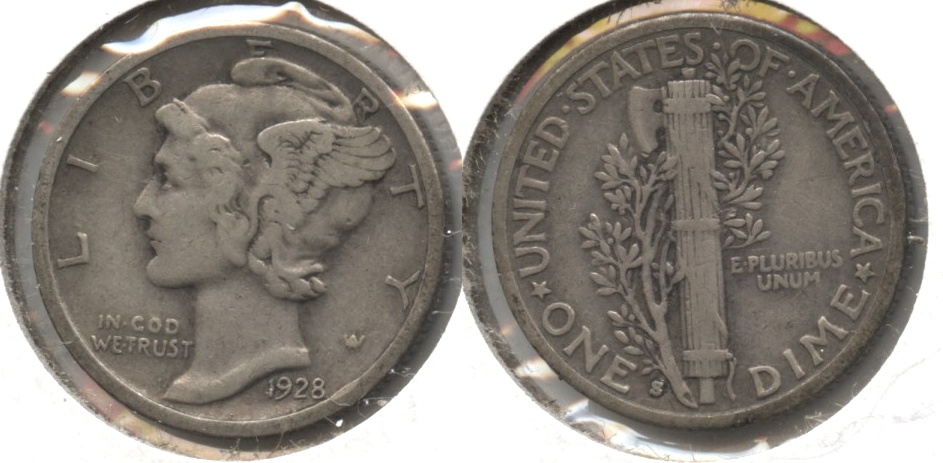 1928-S Mercury Dime Fine-12 #d
