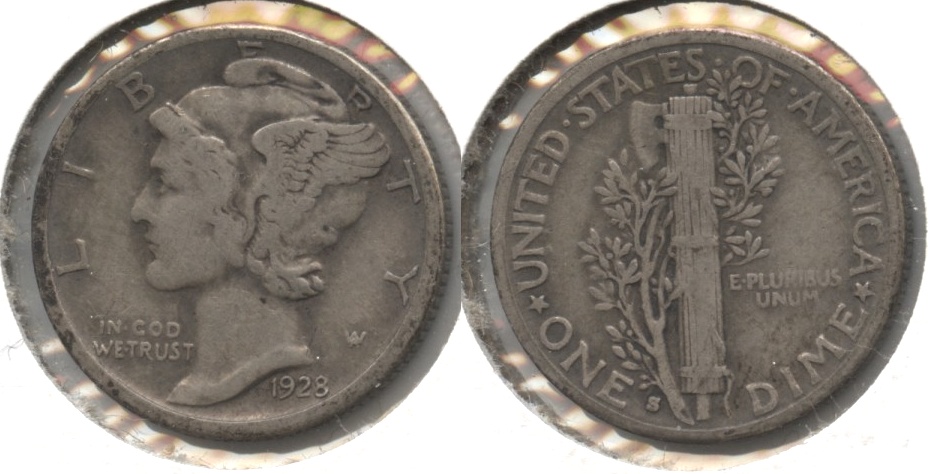 1928-S Mercury Dime Fine-12 #e
