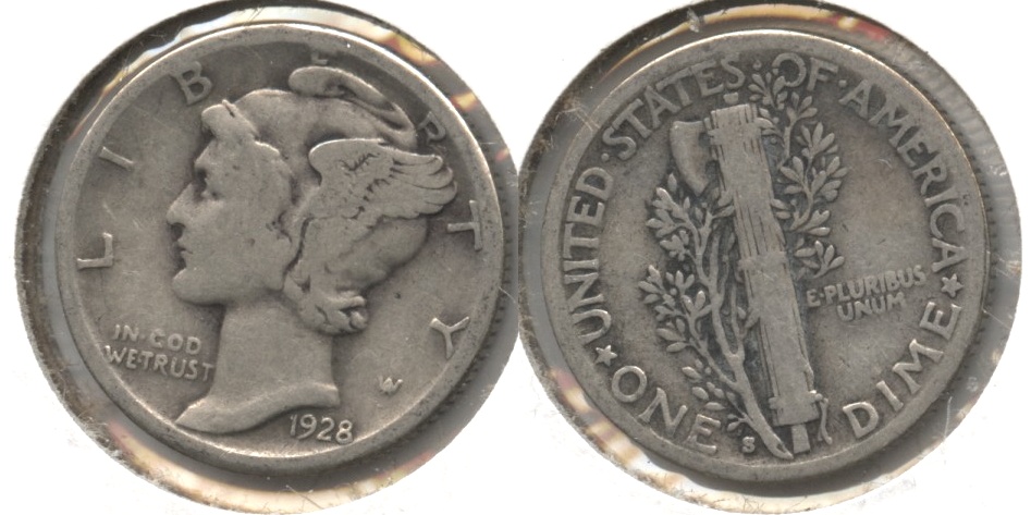 1928-S Mercury Dime Fine-12 #g