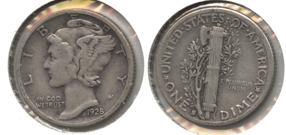 1928-S Mercury Dime Fine-12 #k