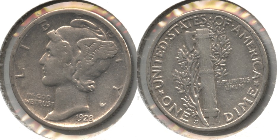 1928-S Mercury Dime Fine-12 #u