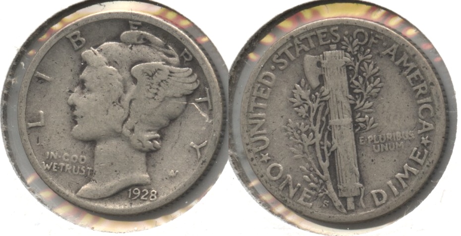 1928-S Mercury Dime Fine-12 #w