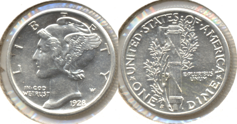 1928-S Mercury Dime MS-60