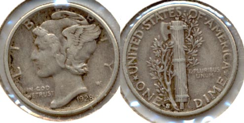 1928-S Mercury Dime VF-20