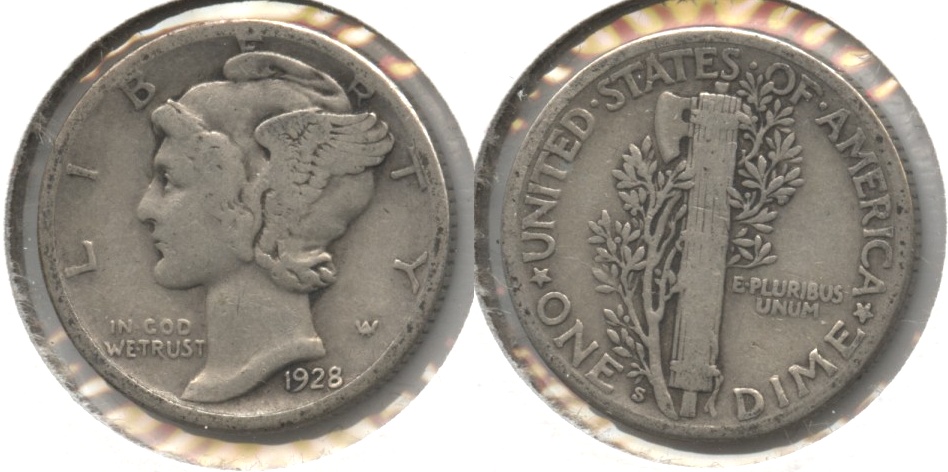 1928-S Mercury Dime VG-8 #ab