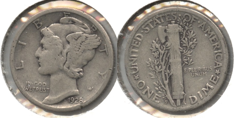 1928-S Mercury Dime VG-8 #ac