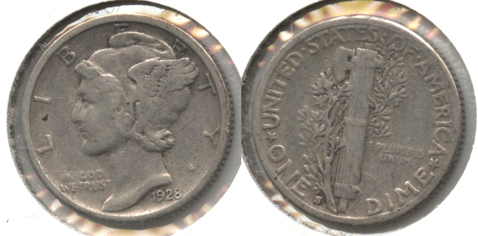 1928-S Mercury Dime VG-8 #ad