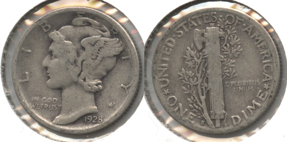 1928-S Mercury Dime VG-8 #ae