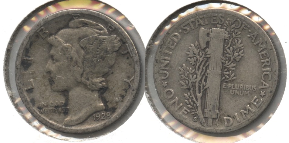 1928-S Mercury Dime VG-8 #af