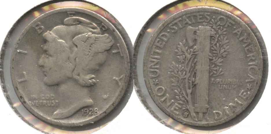 1928-S Mercury Dime VG-8 #ah