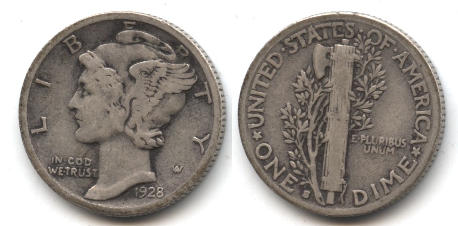 1928-S Mercury Dime VG-8 #ao