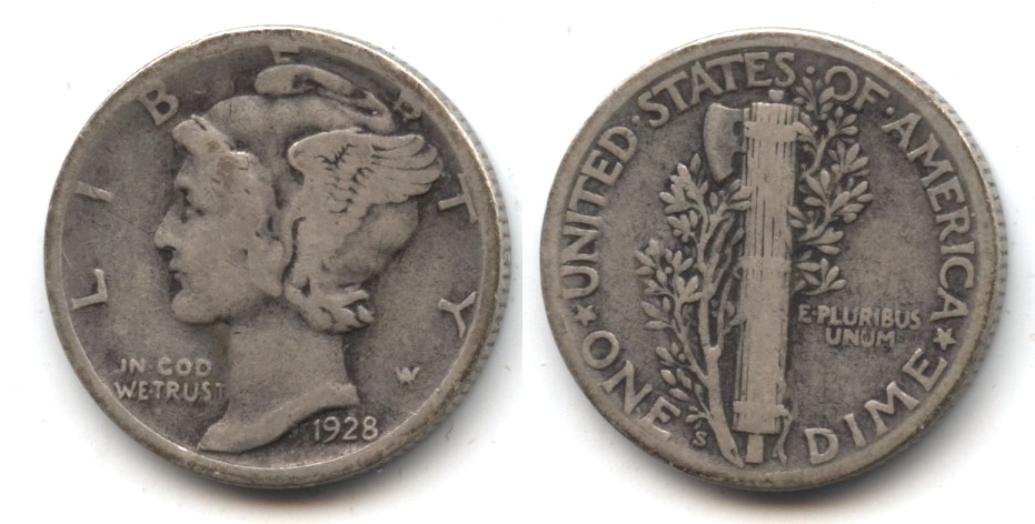 1928-S Mercury Dime VG-8 #ar