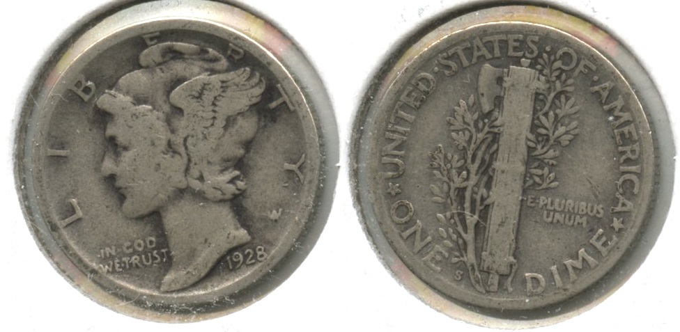 1928-S Mercury Dime VG-8 #at