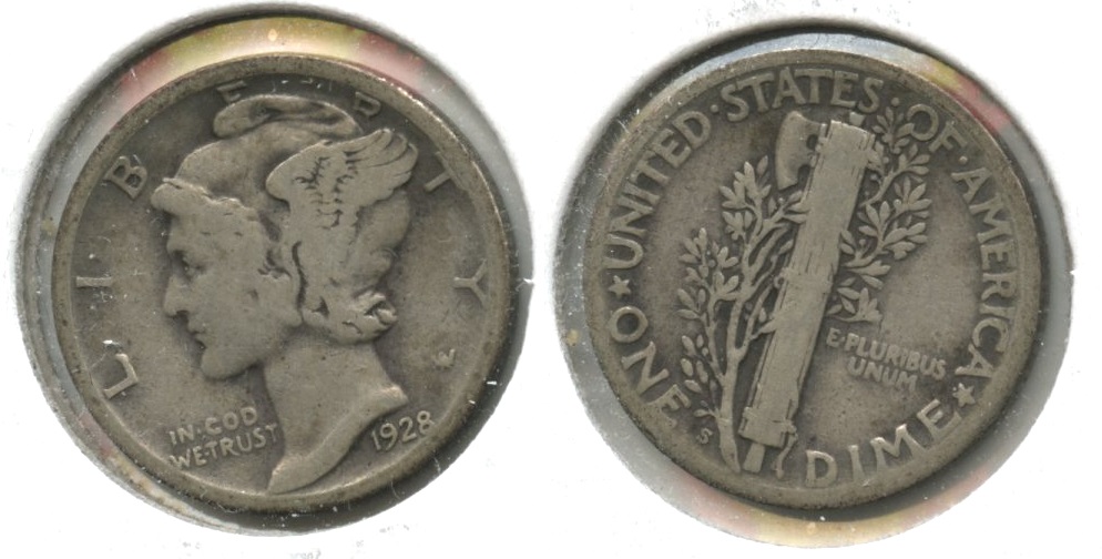 1928-S Mercury Dime VG-8 #au