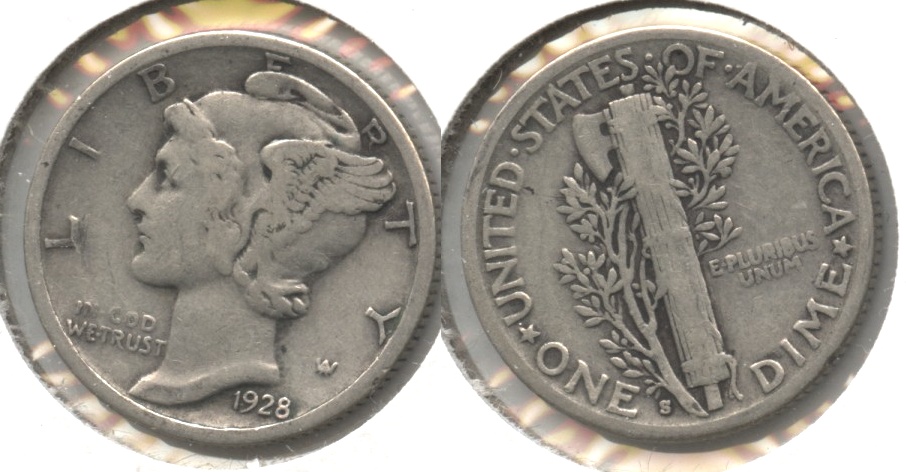 1928-S Mercury Dime VG-8 #o