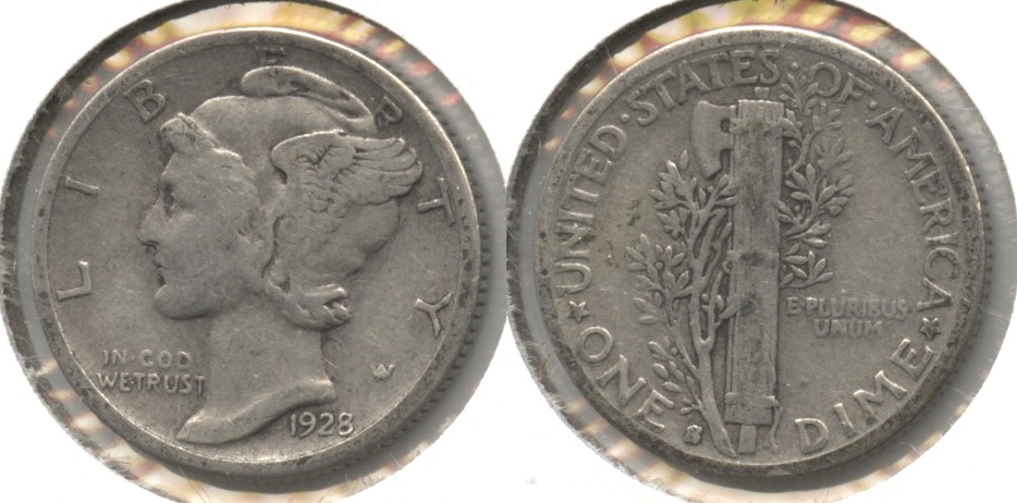 1928-S Mercury Dime VG-8 #r