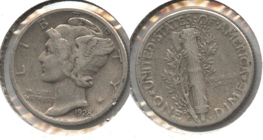 1928-S Mercury Dime VG-8 #t